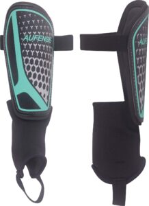 aufense soccer shin guards for toddlers kids - durable shin pads with ankle protection for ages 2-14 boys and girls (black, s)