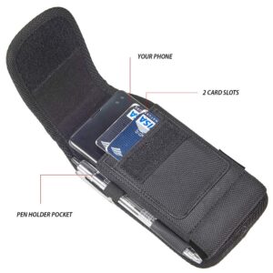 LUXMO Rugged Heavy Duty Cell Phone Carrying Holder Belt Clip Holster Case Pouch for Samsung Galaxy S24 Ultra S24 + S24 iPhone 15 Pro Max iPhone 15 Pro iPhone 15 Plus iPhone 14 Pro iPhone 14 Pro Max