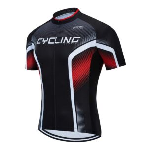 Cycling Jersey Men, Summer Short Sleeved Bike Shirts Bicycle Tops Breathable Biking Jerseys