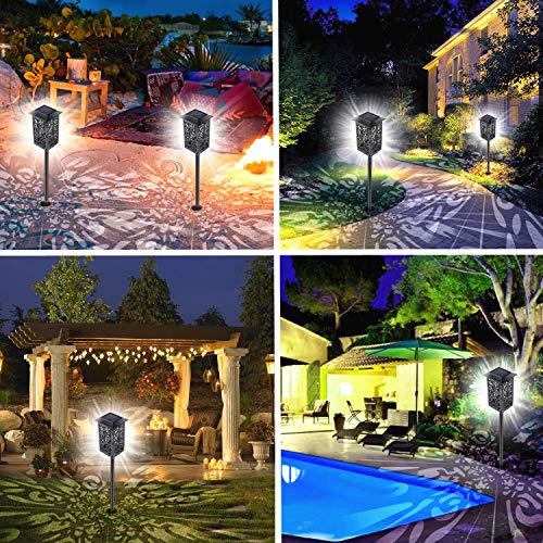 Topmante Upgrade Solar Pathway Garden Lights, Super Bright Lantern Waterproof Landscape Path Light, LED Spotlights Outside Solar Powered Lamp for Garden Patio Lawn Yard Path Sidewalk (White Lighting)