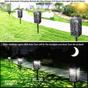 Topmante Upgrade Solar Pathway Garden Lights, Super Bright Lantern Waterproof Landscape Path Light, LED Spotlights Outside Solar Powered Lamp for Garden Patio Lawn Yard Path Sidewalk (White Lighting)