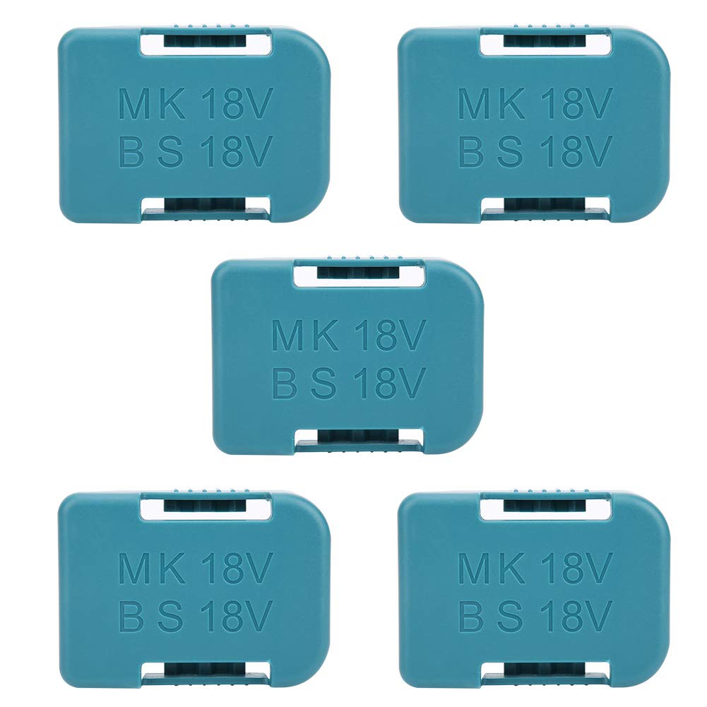 Walfront 5Pcs Battery Storage Rack Battery Holder Case for 18V Fixing Devices(Cyan)