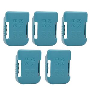 Walfront 5Pcs Battery Storage Rack Battery Holder Case for 18V Fixing Devices(Cyan)