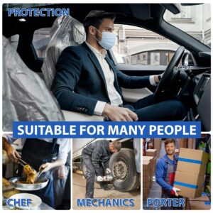 HappyBeeYo 100PCS Universal Car Disposable Plastic Seat Cover 3.2 Pounds,Mechanic Valet Clear Protective Films Waterproof Oil-Proof Dust-Proof 59"x 31.5"