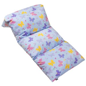 wildkin kids floor lounger: ideal for boys and girls, travel-friendly, perfect for sleepovers - pillow lounger for kids, requires standard size pillows not included (butterfly garden)