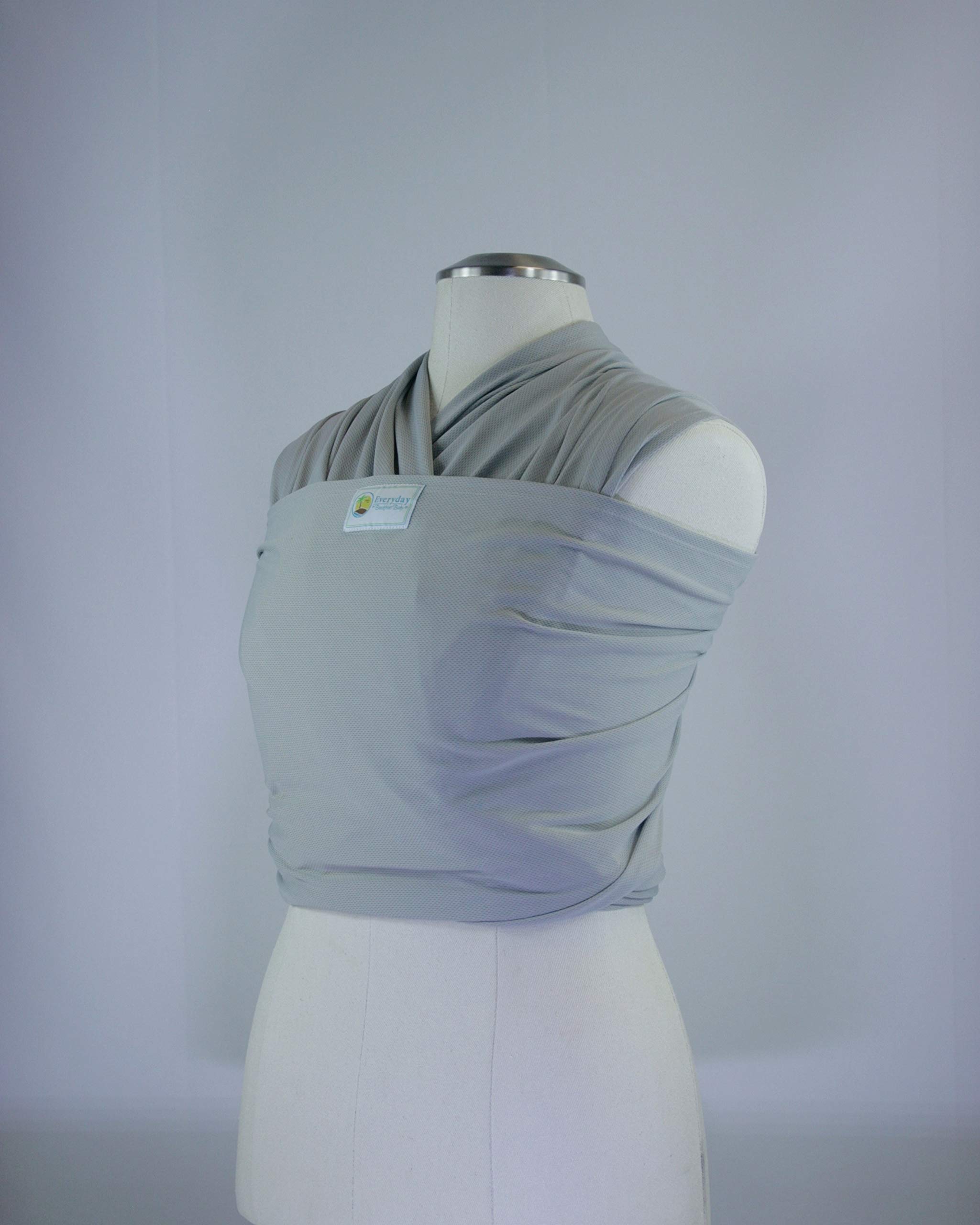 Everyday Wrap Baby Carrier by Beachfront Baby, Boardwalk Gray, one Size, Made with Repreve (Recycled Water Bottles), Water-Friendly, Moisture-Wicking