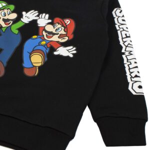 Super Mario Sweatshirt Luigi Character Gamers Black Long Sleeve Kids Boys Jumper 11-12 Years