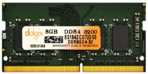 dolgix 8gb single ddr4 3200(pc4-25600) x8 unbuffered sodimm 260-pin laptop memory