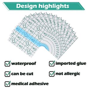 150 Pieces Stretch Adhesive Bandages Transparent Film Dressing Bandages Waterproof Adhesive Bandages (3.1 x 3.1 Inch)