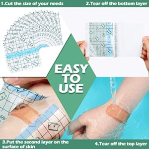 150 Pieces Stretch Adhesive Bandages Transparent Film Dressing Bandages Waterproof Adhesive Bandages (3.1 x 3.1 Inch)