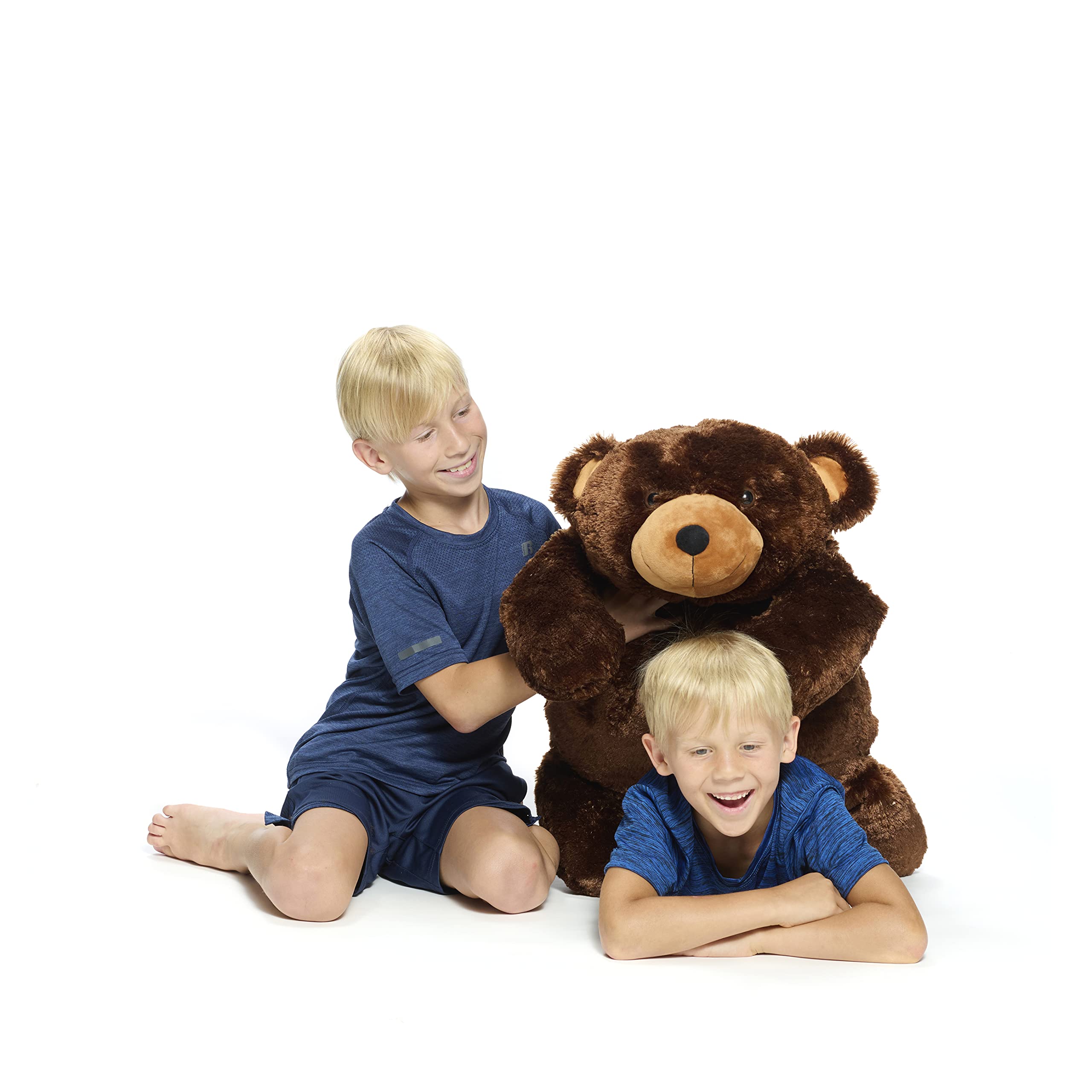 RB Royal Brooks Extra Large Stuffed Teddy Bear Hugging Toy Giant Sleeping Plush Body Pillow for Kids, Ideal for Bedroom Bed, 35 by 15 Inches Big Brown Fluffy and Soft for Boys Girl