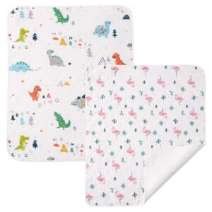 Catteyonce 2 Pcs 27x35Inches Waterproof Changing Pads,Reusable Leak Proof Crib Disaper Pads,Portable Unisex Baby Changing Mat for Home&Travel.