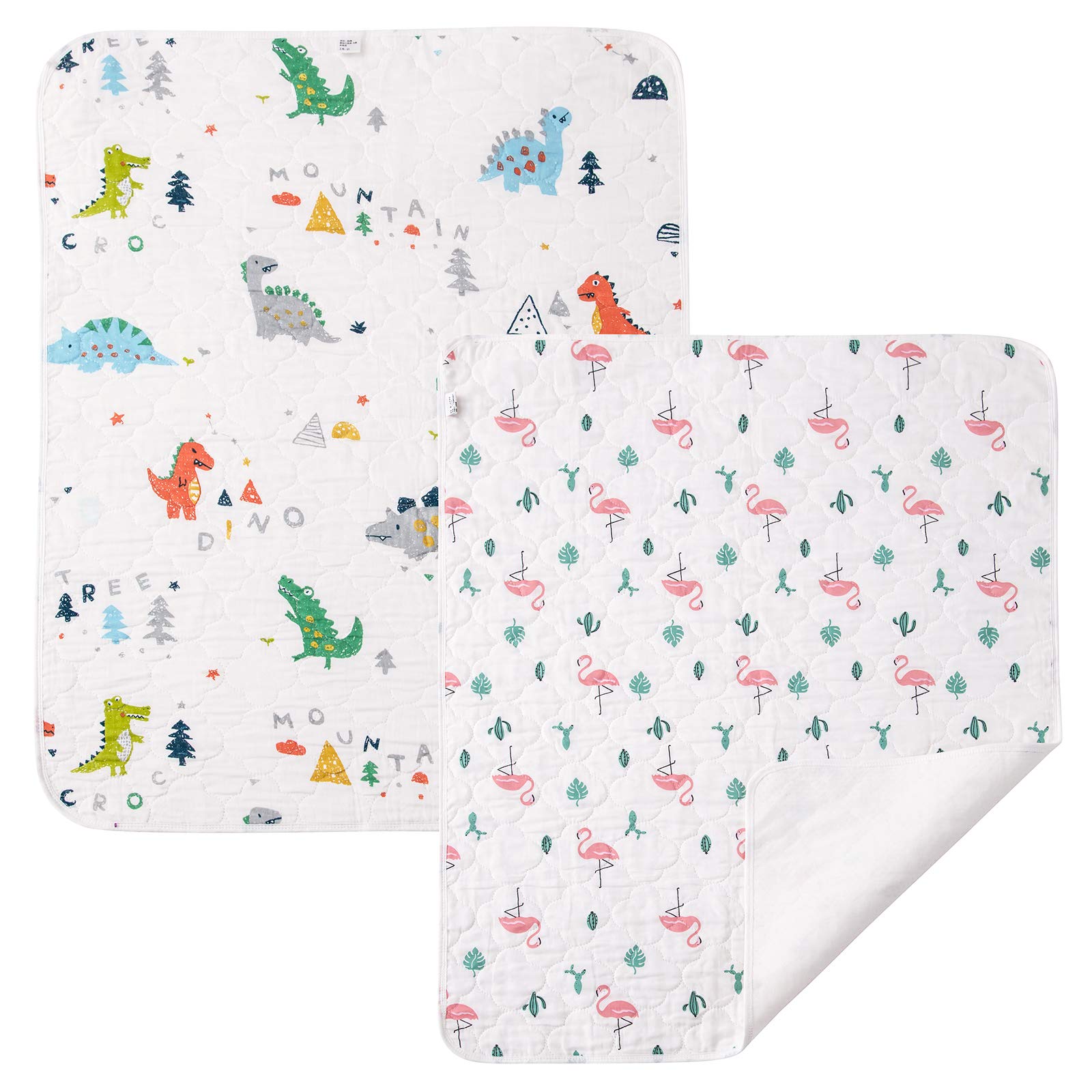 Catteyonce 2 Pcs 27x35Inches Waterproof Changing Pads,Reusable Leak Proof Crib Disaper Pads,Portable Unisex Baby Changing Mat for Home&Travel.