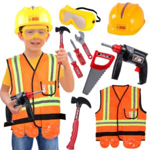 construction worker costume kids role play dress up set for 3 4 5 6 years toddlers girls boys toys