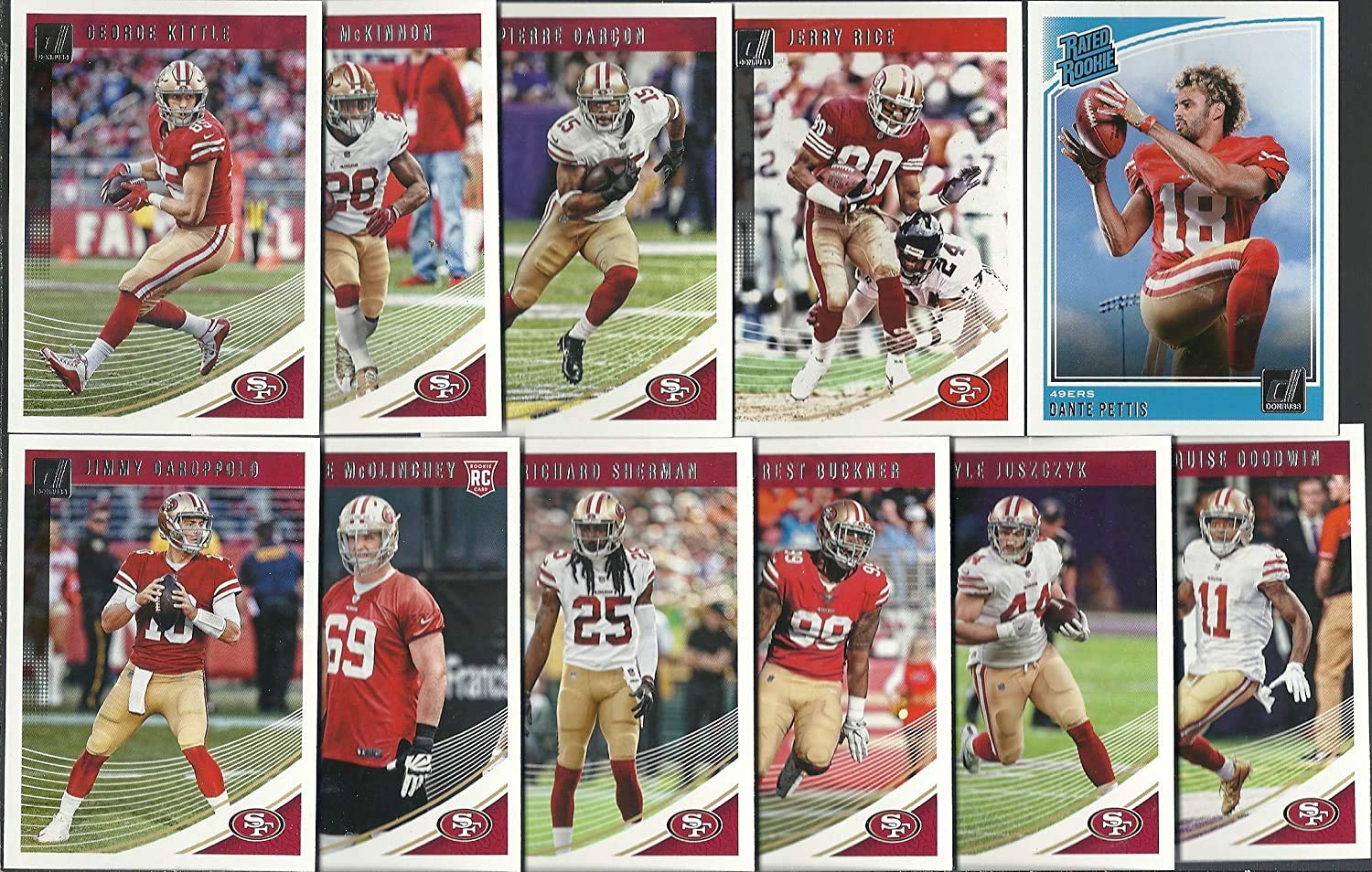 2016, 2017, 2018, 2019 Panini Donruss Football San Francisco 49ers 4 Team Set Lot Gift Pack 50 Cards W/Drafted Rookies Includes Nick Bosa RC