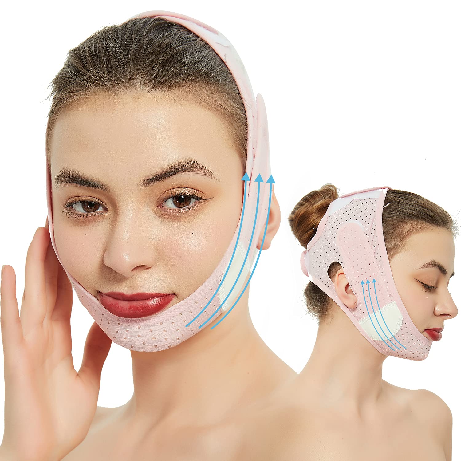 Double Chin Reducer Double Chin Eliminator V Line Lifting Mask Chin Strap for Double Chin for Women Double Chin Strap Face Slimming V Shaped Belt Reusable Facial Slimmer Shaper For Women and Men