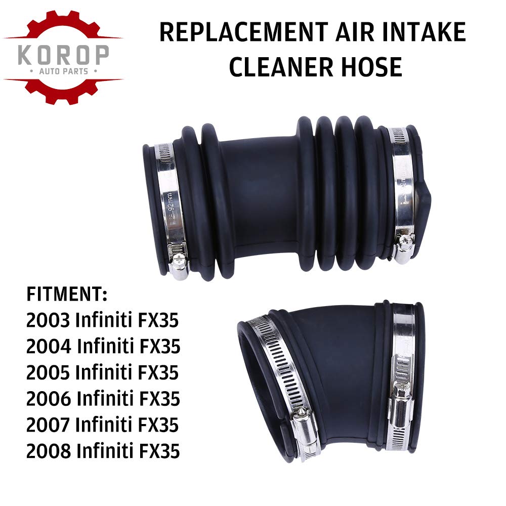 KOROP Air Intake Cleaner Hose Replaces# 16576-CG000 Fits for Infiniti FX35 2003 2004 2005 2006 2007 2008, Fresh Intake Boot Tube Duct 16576CG000