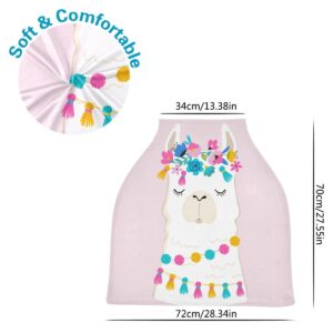 MNSRUU Baby Car Seat Covers Canopy Cover Llama Illustration Infant Stroller Cover Full Coverage Carseat Canopy Breathable Nursing Cover for Breastfeeding