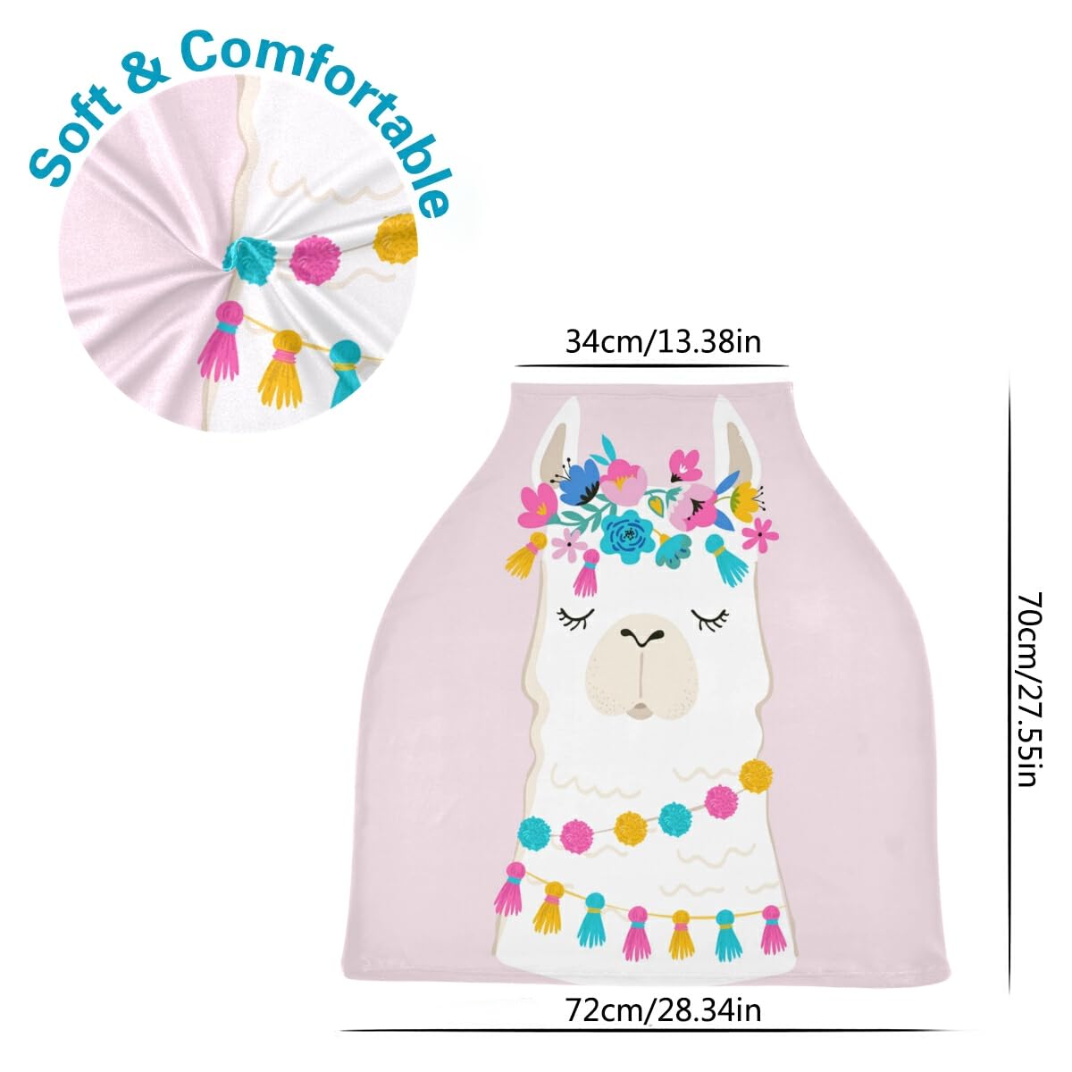 MNSRUU Baby Car Seat Covers Canopy Cover Llama Illustration Infant Stroller Cover Full Coverage Carseat Canopy Breathable Nursing Cover for Breastfeeding