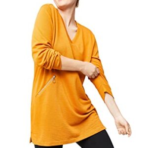 Ellos Women's Plus Size Zip Pocket Sweatshirt Tunic - 18/20, Soft Caramel