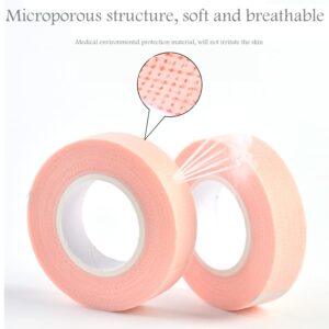 6 Rolls Eyelash Tape,Adhesive Fabric Eyelash Extension Tape,Breathable Micropore Fabric Tape for Eyelash Extension Supplies,9 m/10 yard Each Roll (Pink)