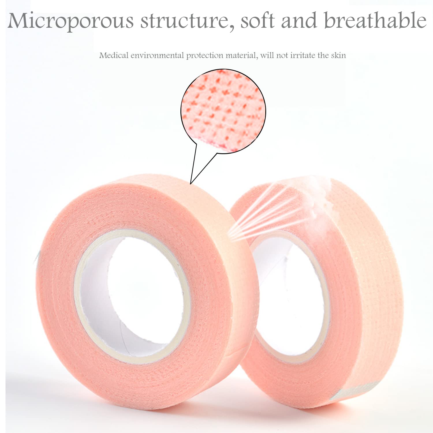 6 Rolls Eyelash Tape,Adhesive Fabric Eyelash Extension Tape,Breathable Micropore Fabric Tape for Eyelash Extension Supplies,9 m/10 yard Each Roll (Pink)