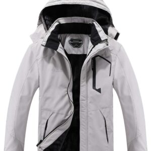 MOERDENG Men's Waterproof Ski Jacket Warm Winter Snow Coat Mountain Windbreaker Hooded Raincoat