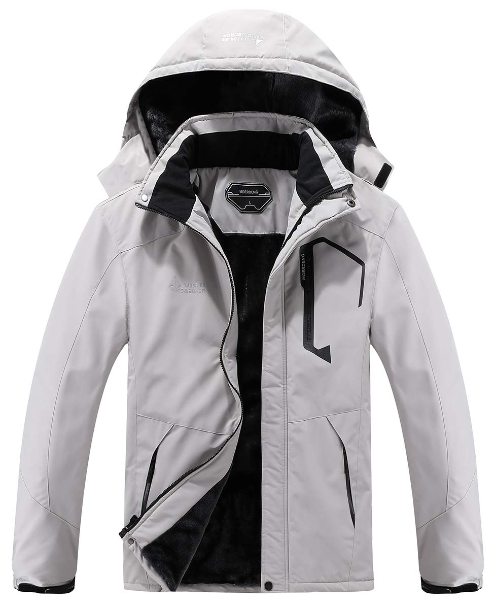 MOERDENG Men's Waterproof Ski Jacket Warm Winter Snow Coat Mountain Windbreaker Hooded Raincoat