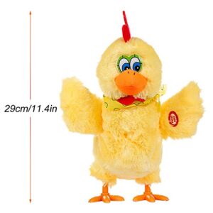 AOSUYOU Easter Chicken Animal Toy Doll Laying Egg Electric Crazy Plush Chicken with Sound Music