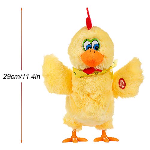 AOSUYOU Easter Chicken Animal Toy Doll Laying Egg Electric Crazy Plush Chicken with Sound Music