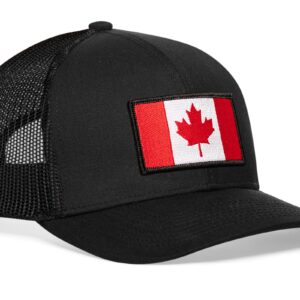 HAKA Canada Hat – Canadian Flag Trucker Hat Baseball Cap Snapback Golf Hat (Black)