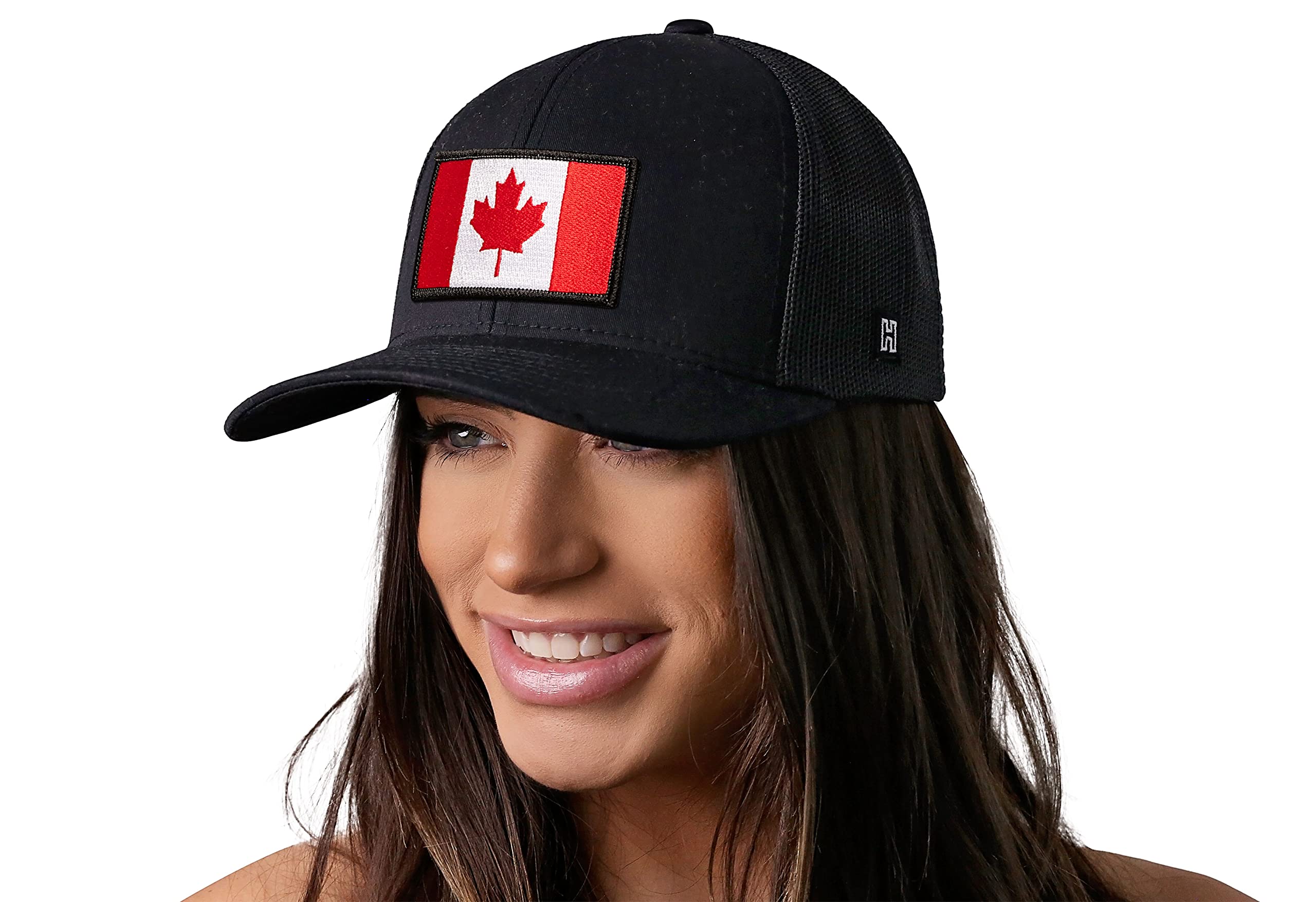 HAKA Canada Hat – Canadian Flag Trucker Hat Baseball Cap Snapback Golf Hat (Black)