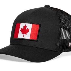 HAKA Canada Hat – Canadian Flag Trucker Hat Baseball Cap Snapback Golf Hat (Black)