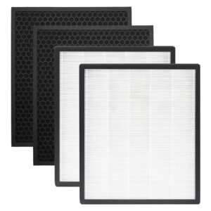rongju 131 replacement filter compatible with levoit lv-pur131, lv-pur131s, lv-pur131-rf, 2 filters + 2 activated carbon filters