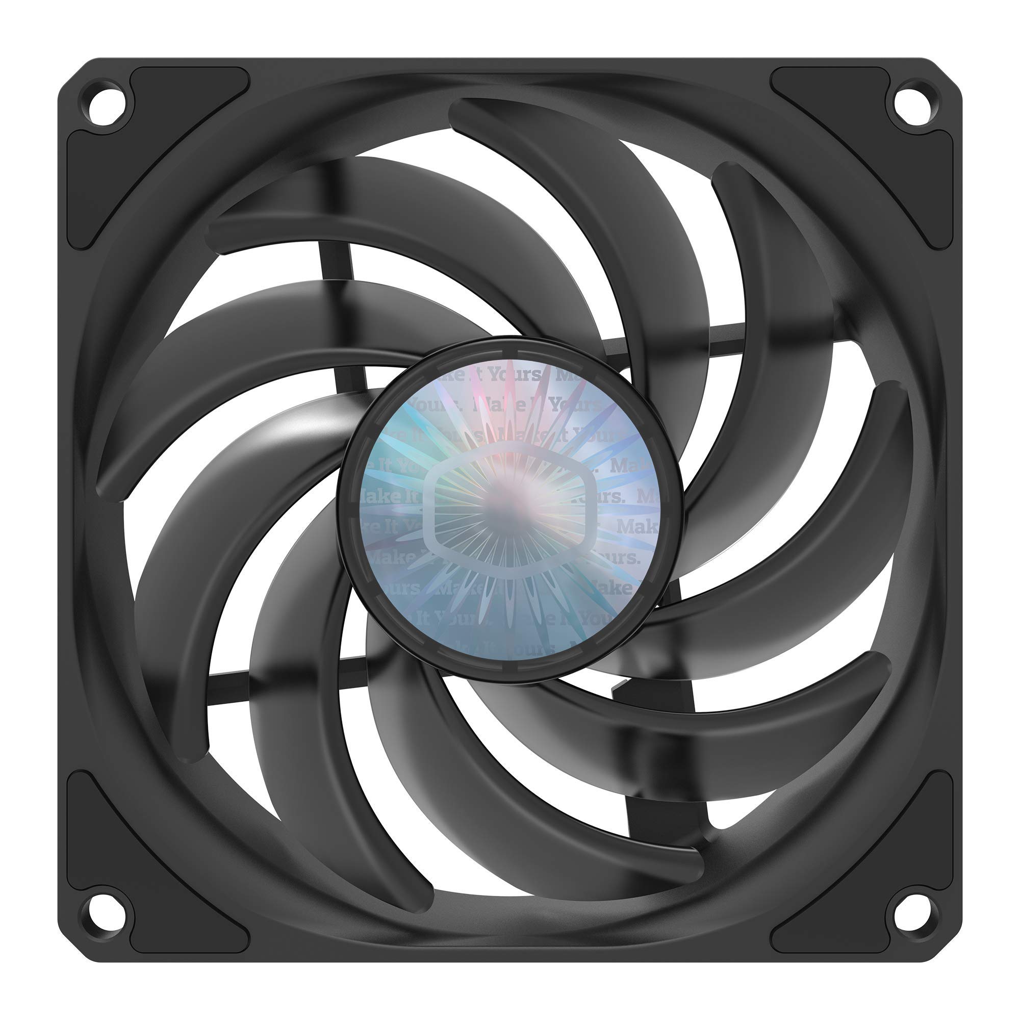 Cooler Master SickleFlow 92 All-Black Square Frame Fan, Air Balance Curve Blade, Sealed Bearing, 92mm PWM Control for Computer Case & Air Coolers