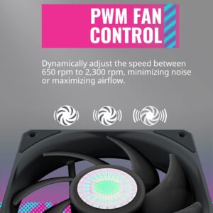 Cooler Master SickleFlow 92 All-Black Square Frame Fan, Air Balance Curve Blade, Sealed Bearing, 92mm PWM Control for Computer Case & Air Coolers