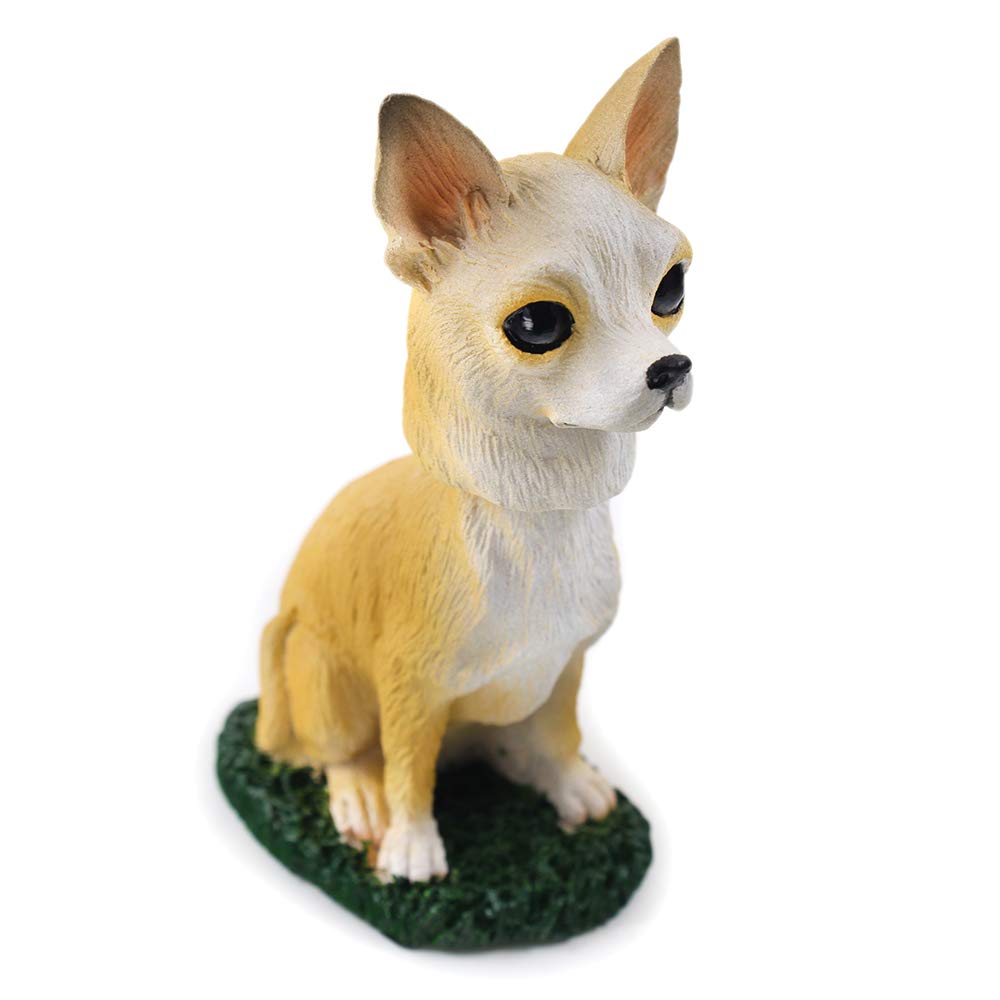 Animal Den Chihuahua T/W Dog Bobblehead Figure for Car Dash Desk Fun Accessory