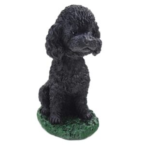 animal den poodle black dog bobblehead figure for car dash desk fun accessory
