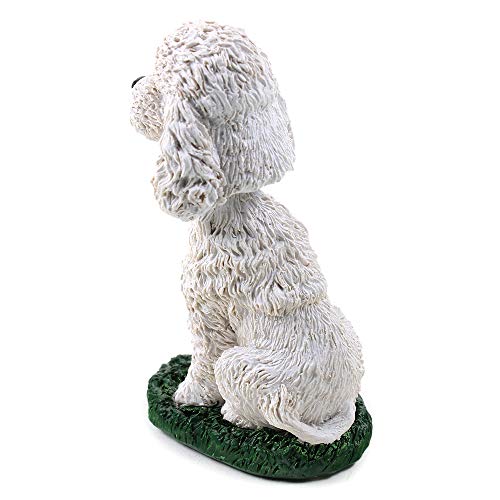 Animal Den Poodle White Dog Bobblehead Figure for Car Dash Desk Fun Accessory