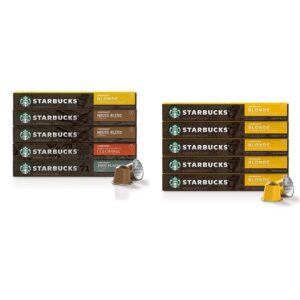 starbucks by nespresso variety pack coffee capsules (50-count) compatible with nespresso original line system