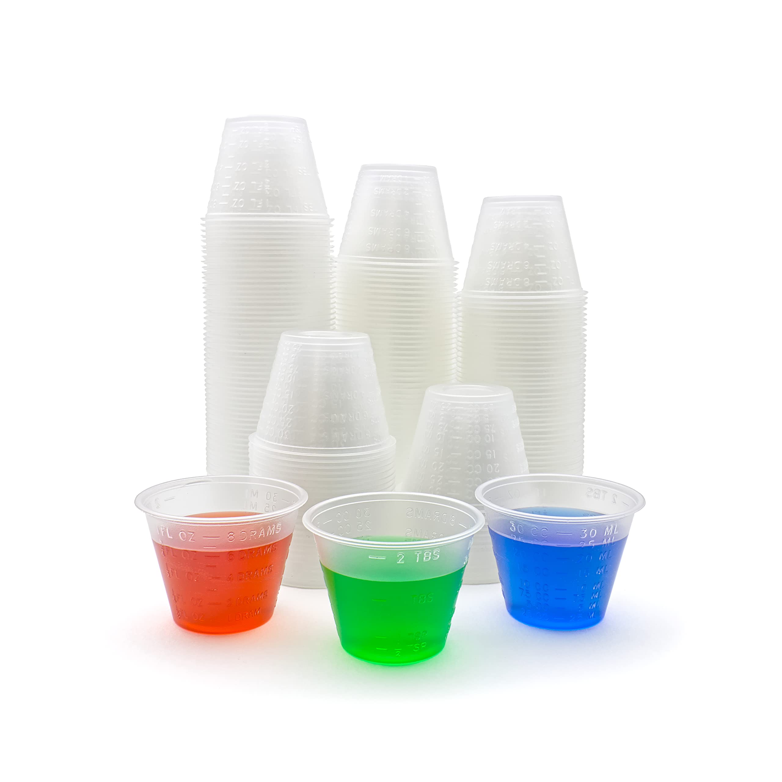 Eight30east - 200ct 1oz Disposable Graduated Medicine Cups, Non-Sterile, for Mixing and Measuring Resin, Epoxy, Oils, Paint, Cooking, Stain, and more