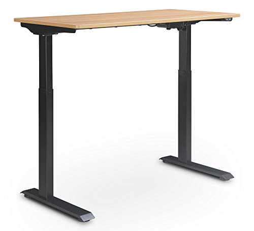 Serta Creativity Electric Height Adjustable Desk, 47" Inch Wood Desktop Sit Stand Table for Office, Work from Home Furniture, Easy to Assemble, Light Brown