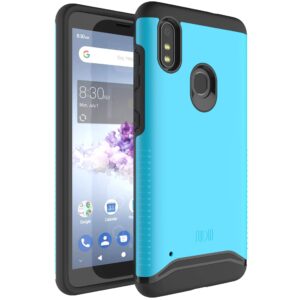 tudia merge dualshield designed for zte blade a3prime / zte blade a3y case, [military grade drop tested] shockproof rugged slim dual layer heavy duty protection for z5157v - blue