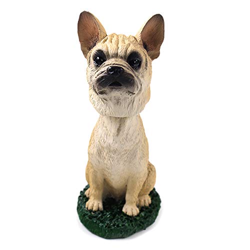 Animal Den French Bulldog Fawn Dog Bobblehead Figure for Car Dash Desk Fun Accessory