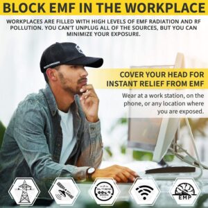 Mission Darkness EMF Blackout Hat - Anti-Radiation Snapback Cap Protects Against EMF EMI RF 5G Wireless Signals - Universal Adult Size (Adjustable)