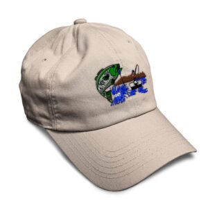 soft baseball cap animal wildlife freshwater bass fishing ocean and ocean twill cotton sea dad hats for men women stone design only