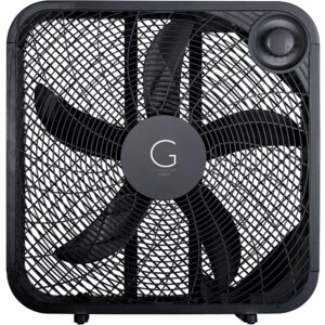 genesis 20" box fan, 3 settings, black (g20box-blk)