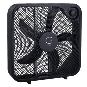 Genesis 20" Box Fan, 3 Settings, Black (G20BOX-BLK)