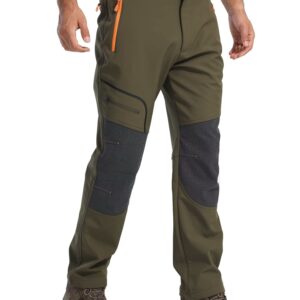 MAGCOMSEN Hiking Pants Mens Waterproof Pants for Men Softshell Winter Pants for Men Ski Pants Snowboard Pants for Men Lt Grey