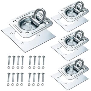 lonffery 4 pack recessed d-ring tie down anchors (6,000 lb. capacity), heavy duty kit for trailer or deliveries